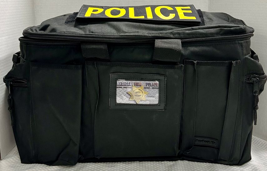 PATROL BAG WITH 4" X 11" VELCRO ON LID - BLACK.